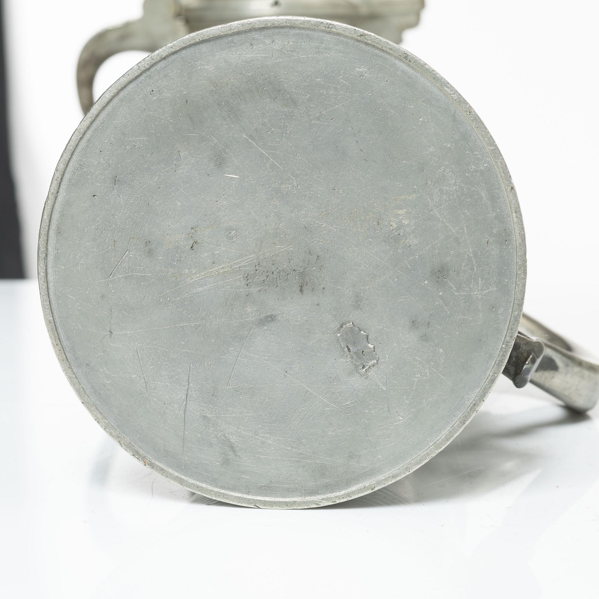 A set of three pewter tankars, Nyköping, Sweden, later part 18th century.