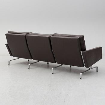 POUL KJAERHOLM, a leather 'PK 31-3' sofa, Fritz Hansen.