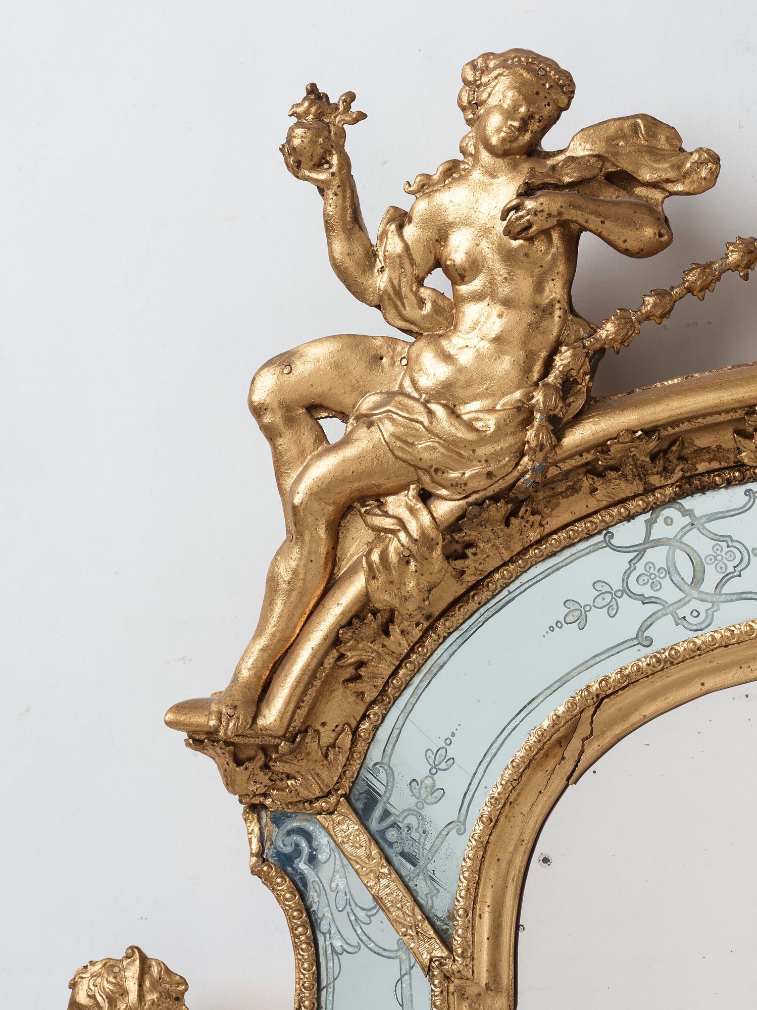 A Swedish Baroque mirror by Burchardt Precht (active in Stockholm 1674-1738).