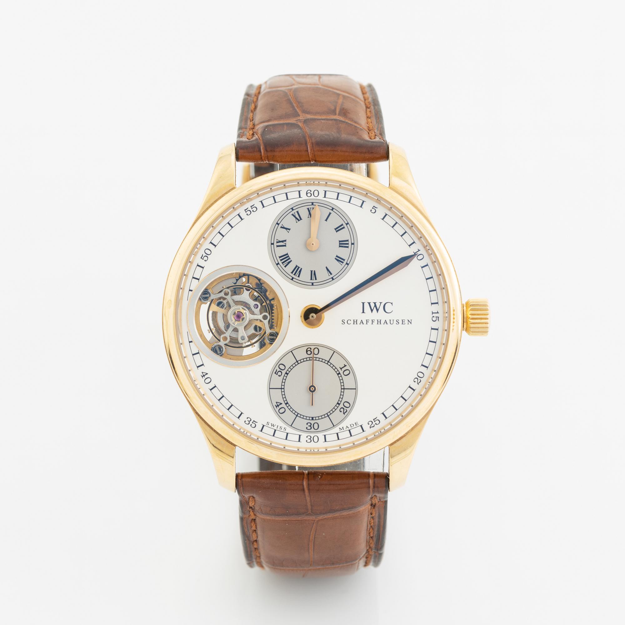 IWC, Portugieser Regulateur Tourbillon, wristwatch, 44 mm.
