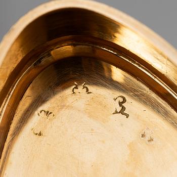 Les Frères Toussaint, dosa, 14k guld och emalj, Hanau, Tyskland (verksamma 1752-1803).
