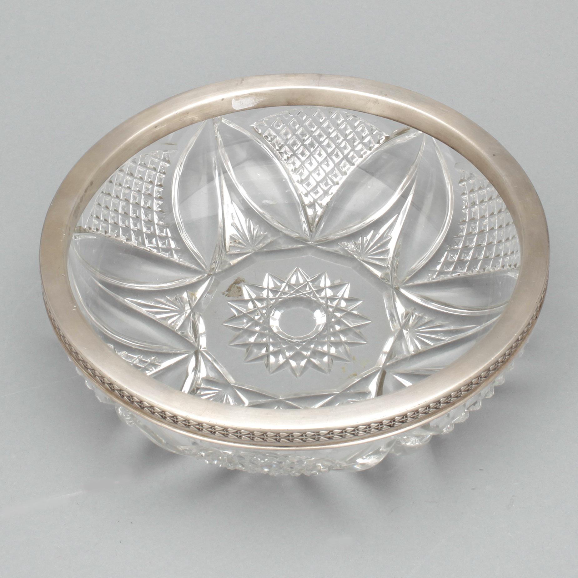 SKÅL, glas, silver, Ryssland, troligen 1910-tal.