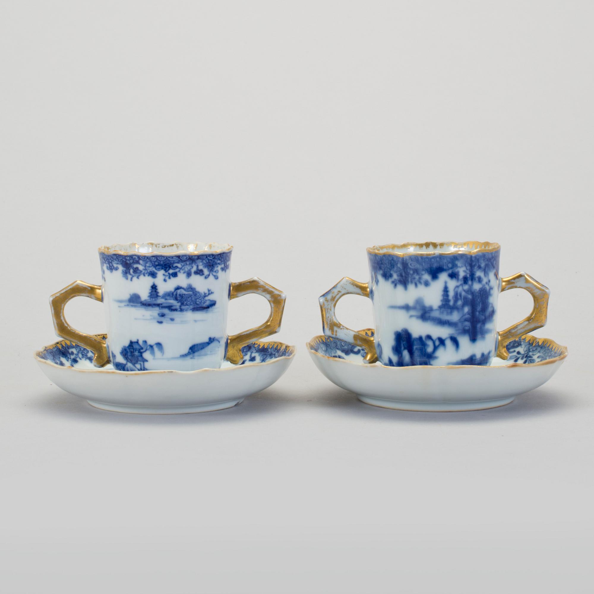 KOPPAR med FAT, ett par, kompaniporslin, Qianlong 1736-95.
