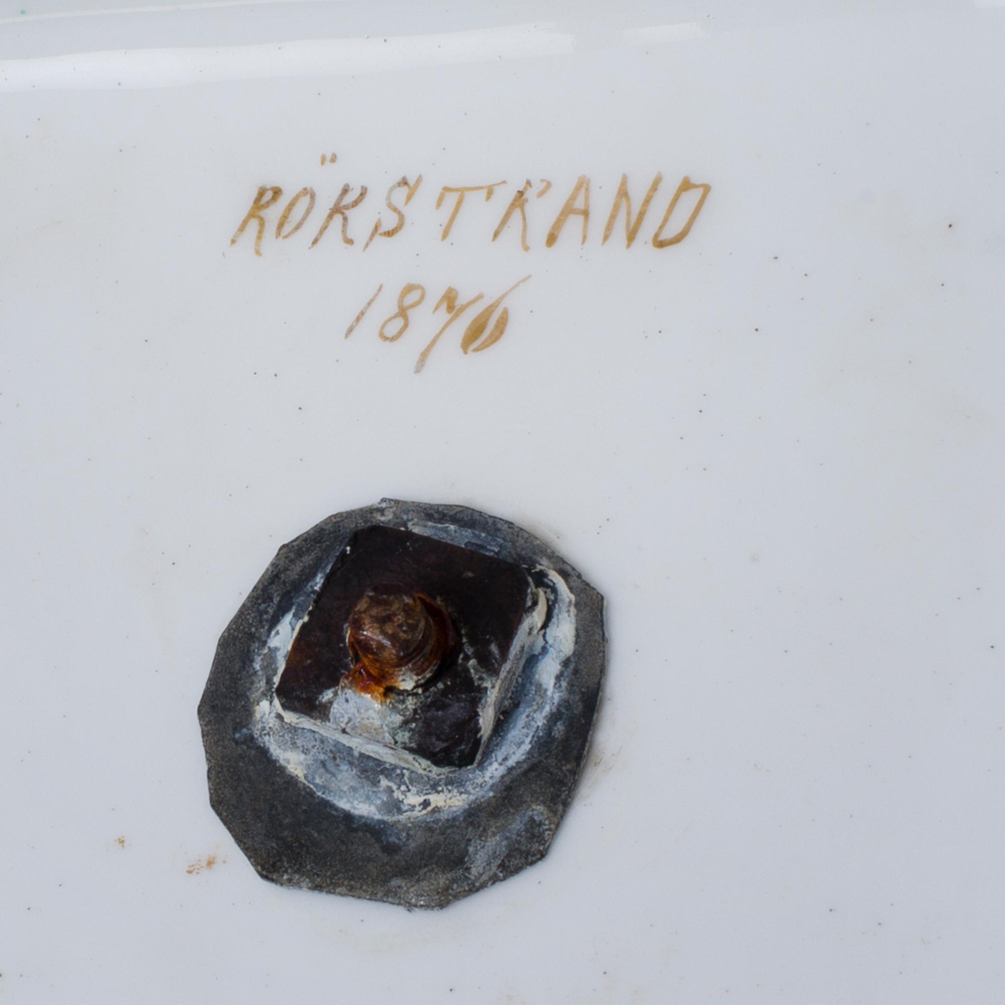 A PORCELAIN VASE, Rörstrand dated 1876.