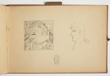 GÖSTA ADRIAN-NILSSON, sketchpad, 1920/30's, by the artist's own hand inscribed GAN with indian ink on the cover.