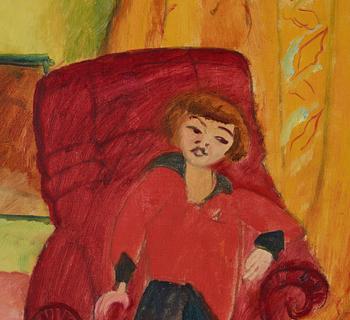 Sigrid Hjertén, "Iván i fåtöljen" (Iván in the armchair).