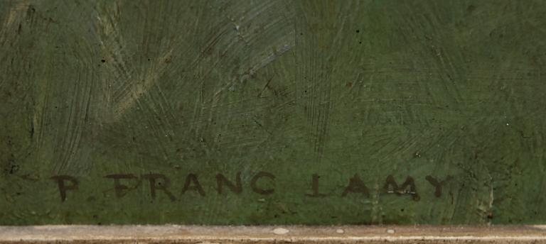 PIERRE FRANC-LAMY, olja på pannå, kassetterad, signerad.