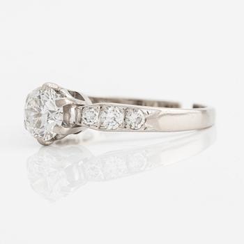 Ring WA Bolin 18K white gold with a round brilliant cut diamond.