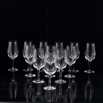 Signe Persson-Melin, twelve "Bouquet" wine glasses, Kosta Boda, Sweden.