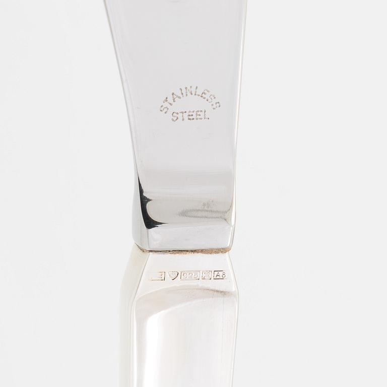 Bestickuppsättning för 24, tot. 96 dlr, sterlingsilver, "Diplomat", Kultateollisuus Åbo 1978.