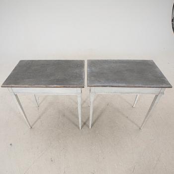 A pair of painted Gustavian style tables first half of the 20th century.