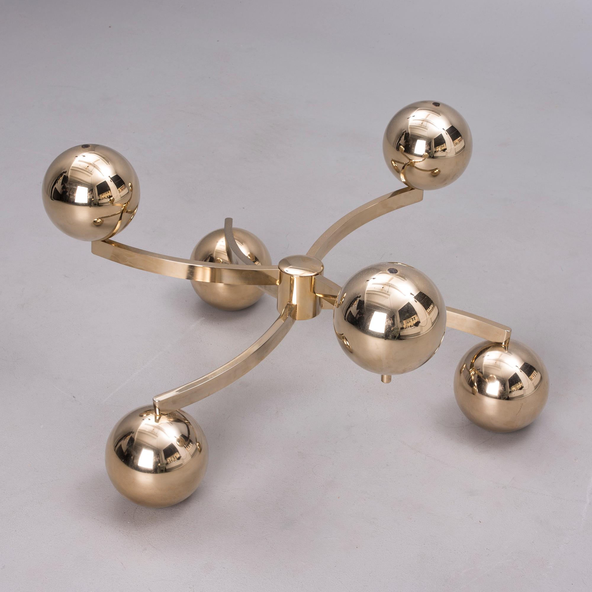 BORD, glas och mässing, "Sputnik Coffee Table", 1900-talets senare hälft.