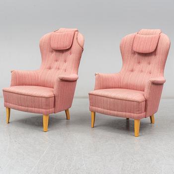 CARL MALMSTEN, a pair of 'Farmor' easy chairs.