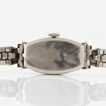 Bulova, wristwatch, platinum with diamonds, bracelet in steel.