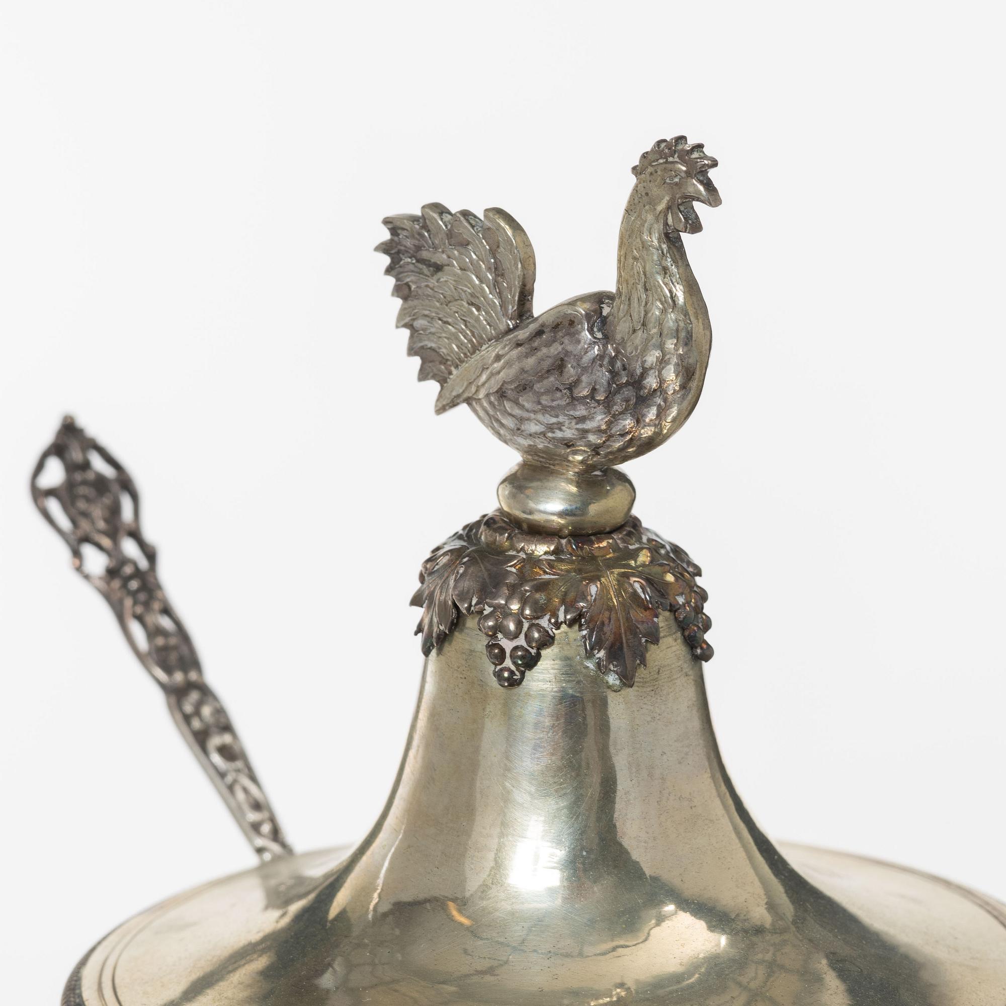 Adolf Zethelius, sockerskål med lock, silver, Stockholm 1813. Empire.