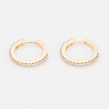 A pair of Ole Lynggaard earrings "Love" in 18K gold set with round brilliant-cut diamonds.