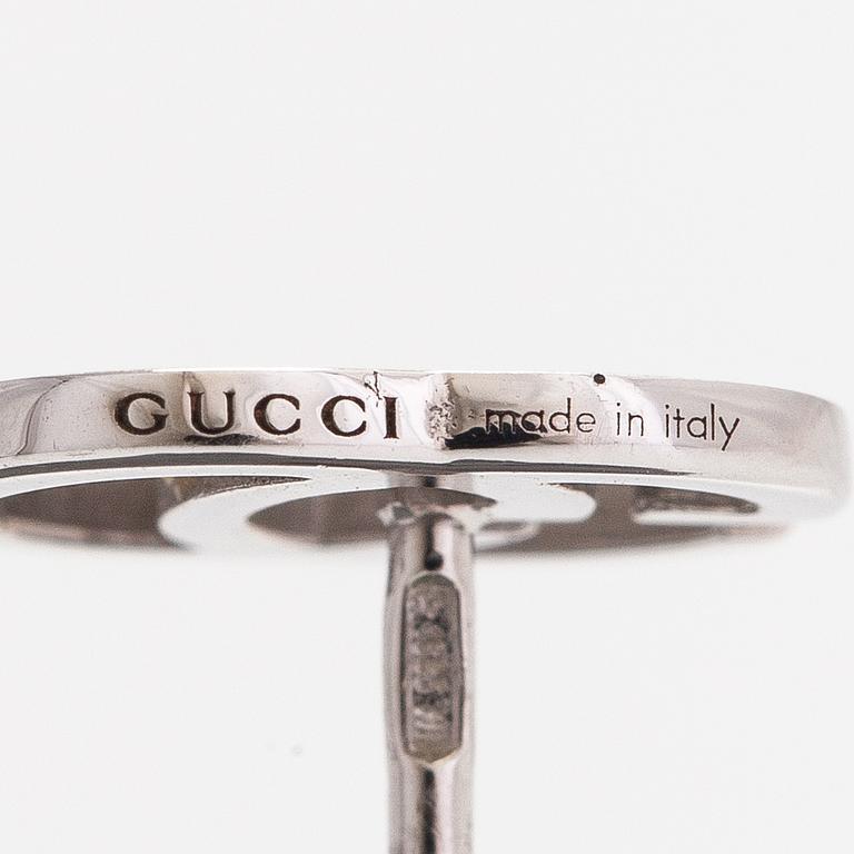 Gucci, A pair of 18K white gold earrings. Marked Gucci, Made in Italy.