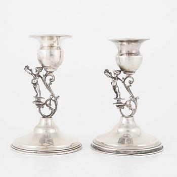 Ljusstakar, ett par, silver, märkta 825.