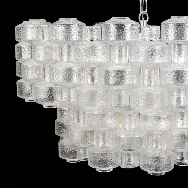 TAKLAMPA, glas, Carl Fagerlund, Orrefors, 1900-talets mitt. Höjd ca 35cm.