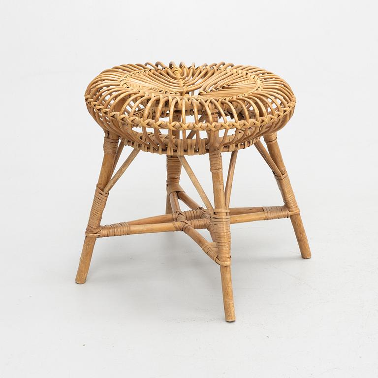 Franco Albini, attributed to. A bamboo and rattan stool.