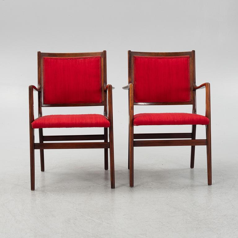 Karl Erik Ekselius, a pair of armchairs, JOC, mid 20th century.