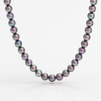 Pärlcollier, odlade pärlor, silver.
