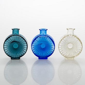 Helena Tynell, A set of three Sun bottles for Riihimäen Lasi Oy. Produced 1964-1974.