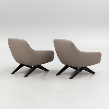 Vincent Van Duysen, a pair of 'Marlon' armchairs, Poliform, Italy.