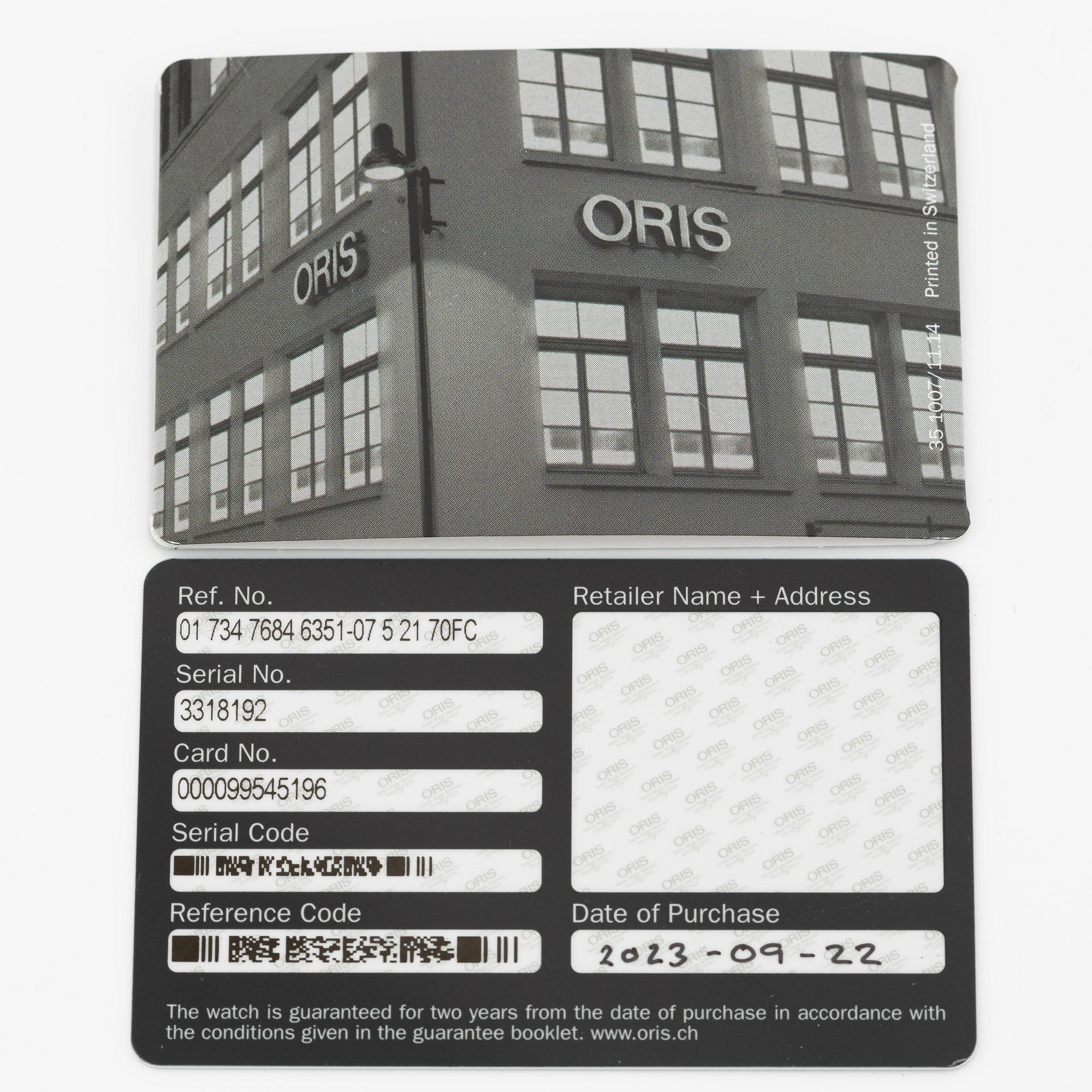 Oris, Artelier Translucent Skeleton, armbandsur, 40,5 mm.