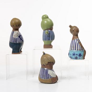 Lisa Larson, Figurines, 4 pcs, stoneware, from the “Larsons ungar” series, Gustavsberg.