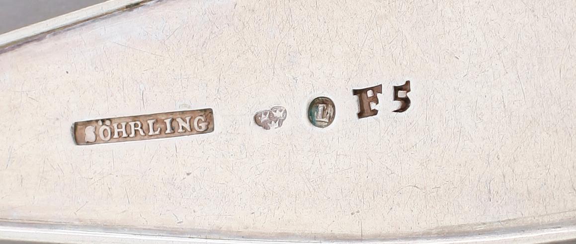 MATSKEDAR, 6 st snarlika, silver, svenska stämplar, 1800-tal. Vikt ca 365 gram.