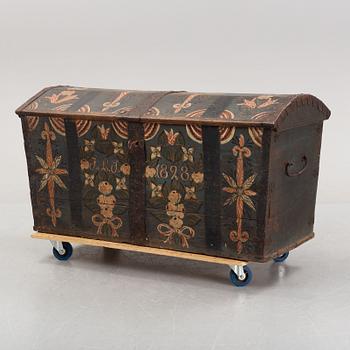 A swedish provincial oak chest, dated 1928.