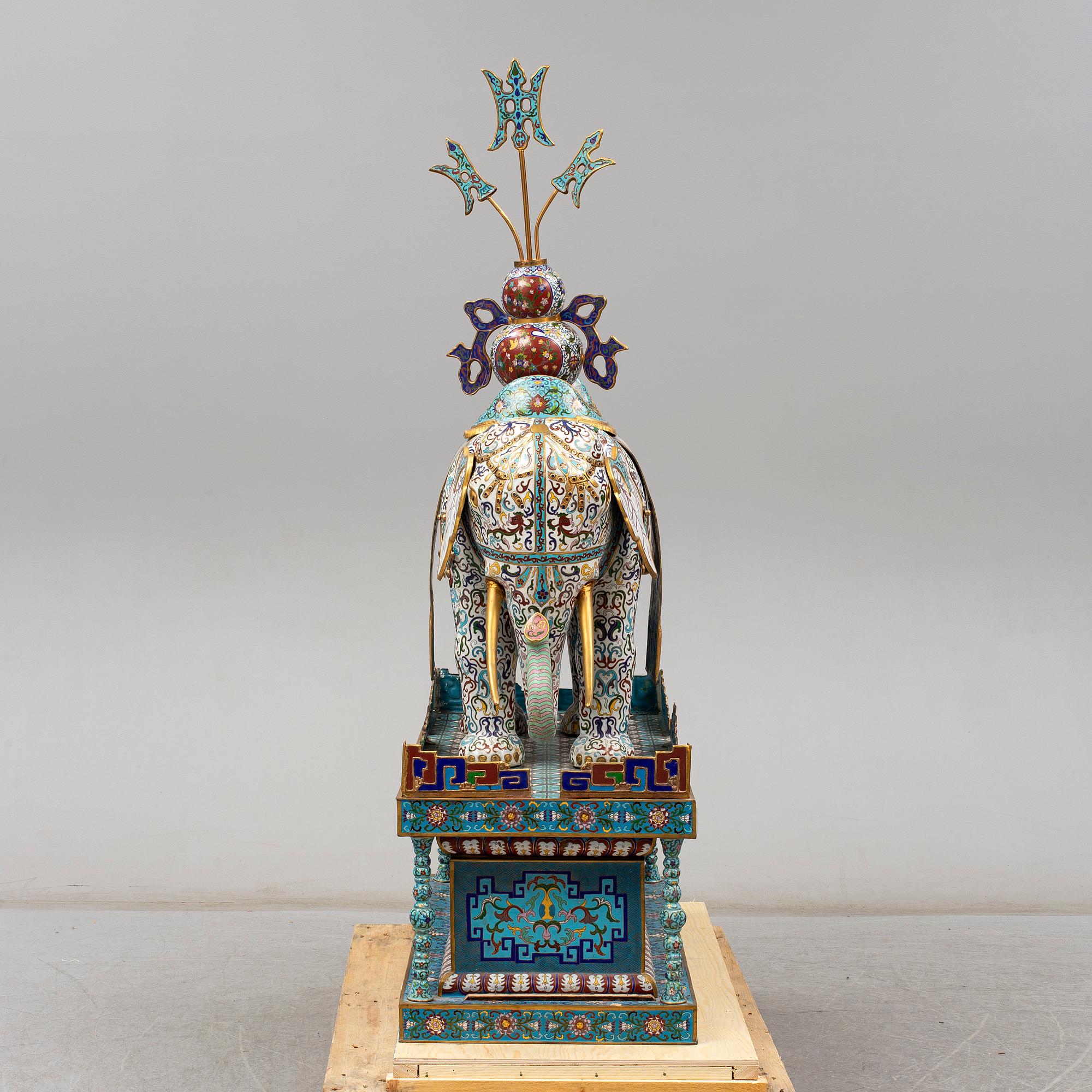 A large chinese cloisonné sculpture, 20th Century.