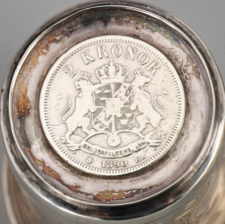 PARTI SILVER, 4 delar, b.la. C G Hallberg, Stockholm. Totalvikt 765.