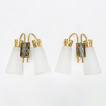 Vägglampor, ett par, modell EY 60 Itsu 1900-talets mitt.