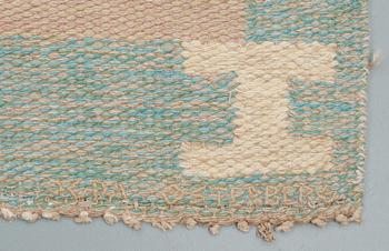 RUG. Flat weave (rölakan). 249 x 165 cm. Woven signature AÖ and embroidered AGDA ÖSTERBERG.