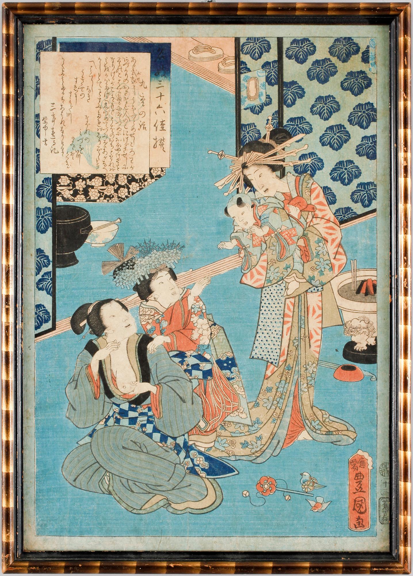 TOYOKUNI III, träsnitt, Japan.