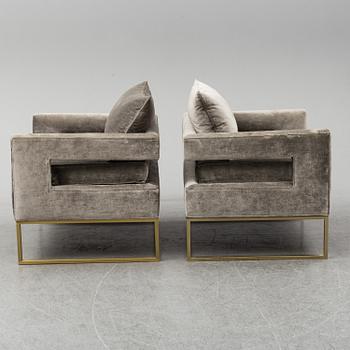 A pair of One Kings Lane arm chairs, 21st Century.