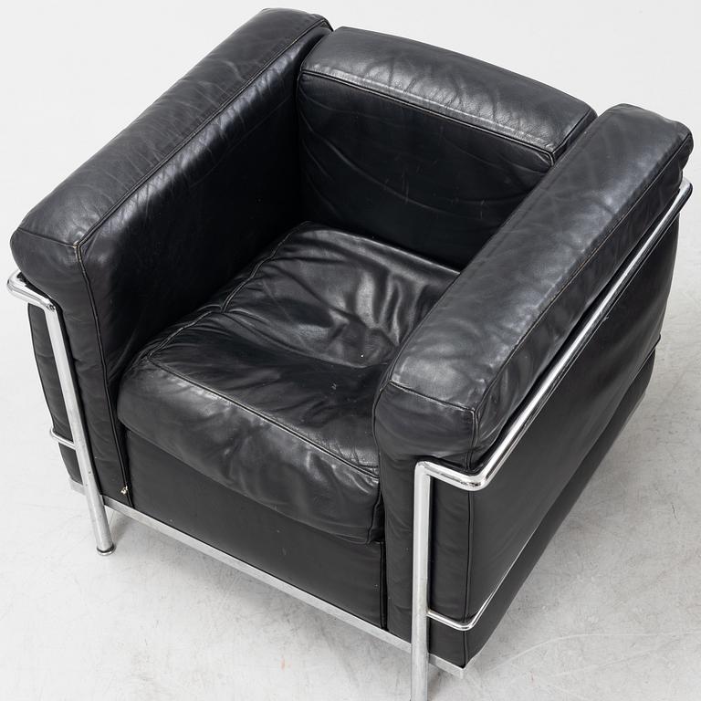 Le Corbusier, Pierre Jeanneret & Charlotte Perriand, a pair of 'LC2' easy chairs, Cassina.