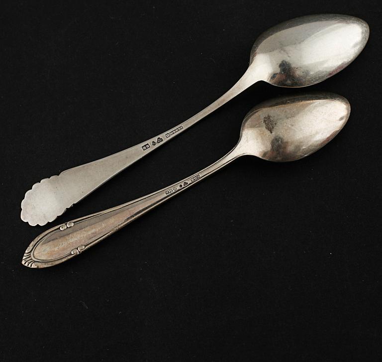 23 silver spoons from Sweden, 19th and 20th century.