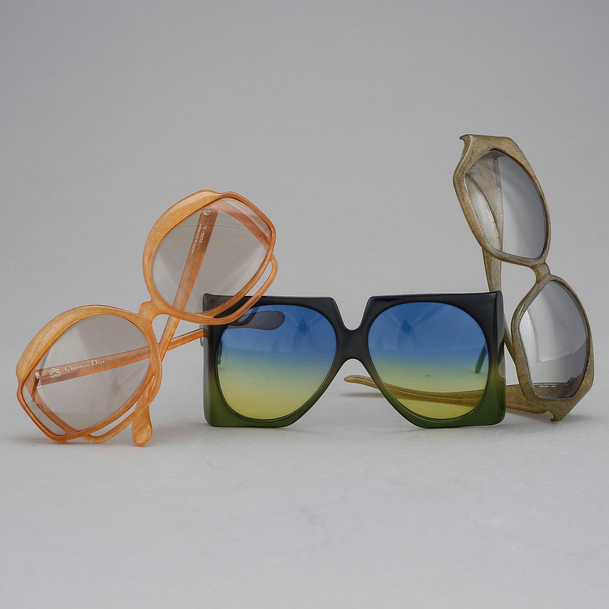 SOLGLASÖGON, 3 st, Christian Dior.