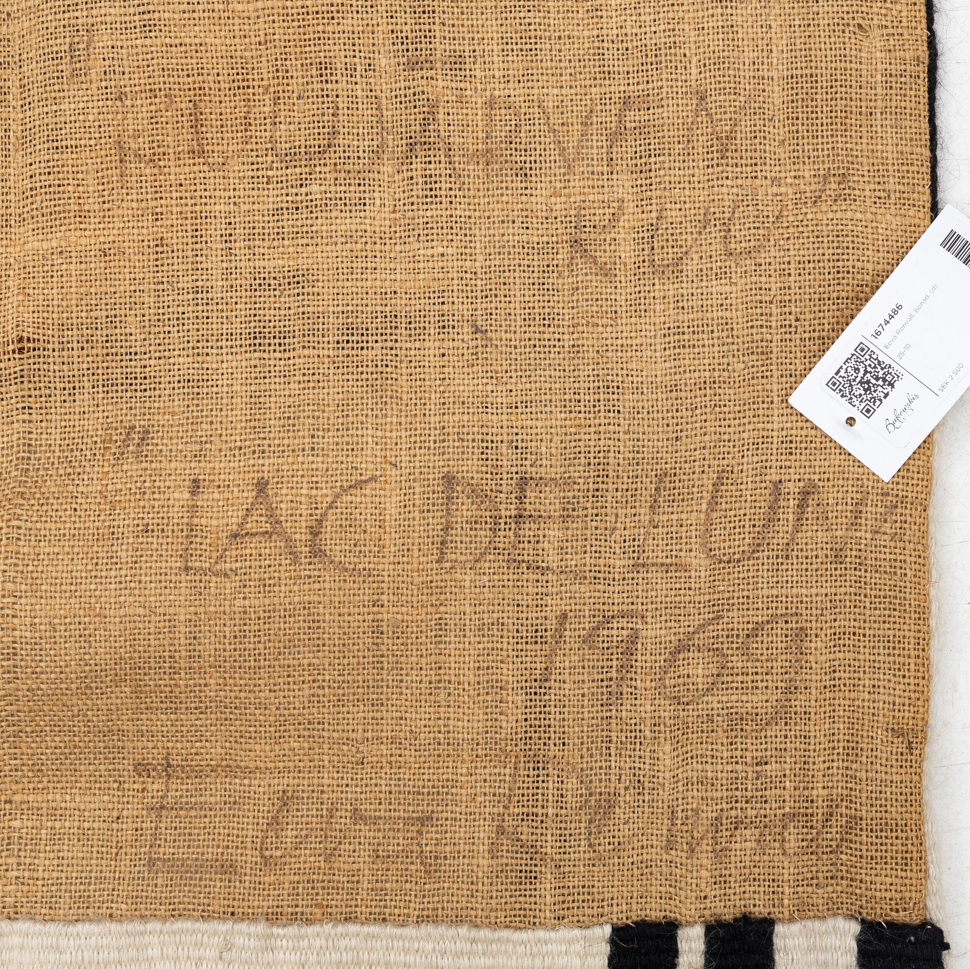 Eeva Renvall, "Kuujärven kuu", bonad, signerad, ca 110 x 82 cm.