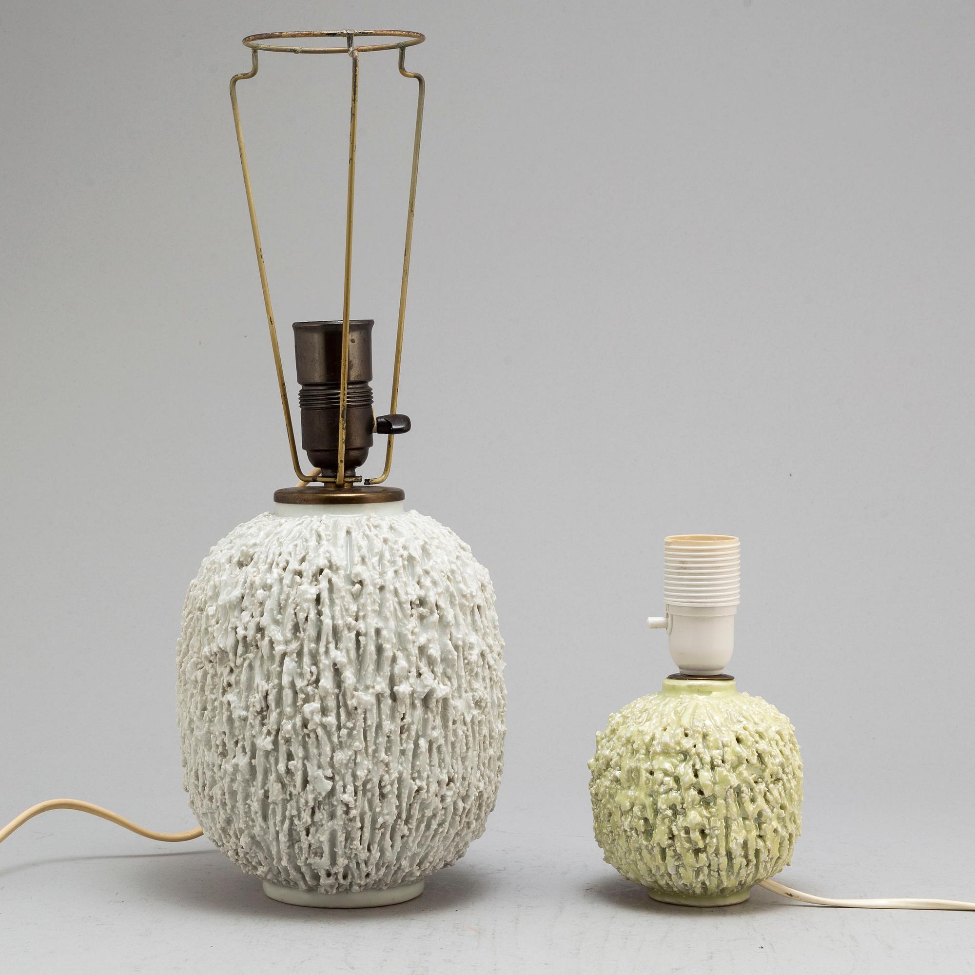 GUNNAR NYLUND, two 'Chamotte' table lamps, Rörstrand.