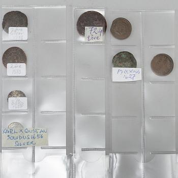 SAMLING MYNT, 40 stycken, Sverige, 15-1700-tal.