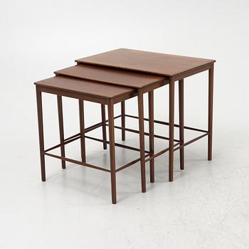 A 3-piece nest table, 1950s/1960s, Denmark.