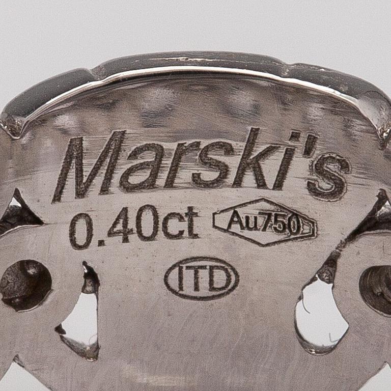 An 18K white gold ring with diamonds ca. 0.40 ct in total.