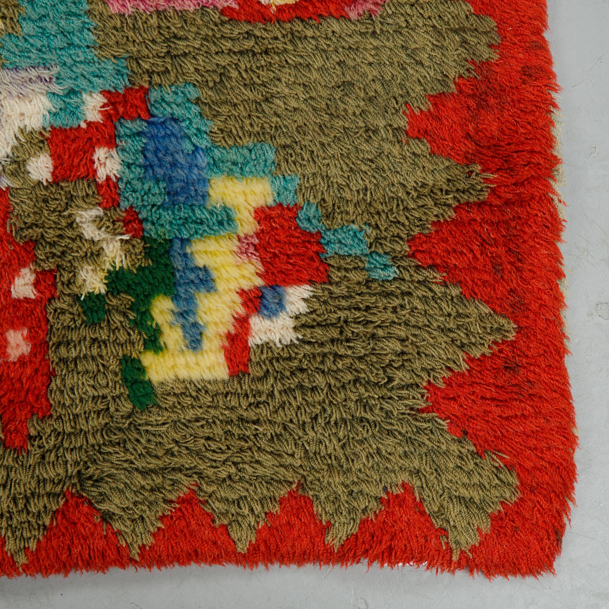A two sided Rya (knotted pile), probably Finland, ca 187 x 149 cm.