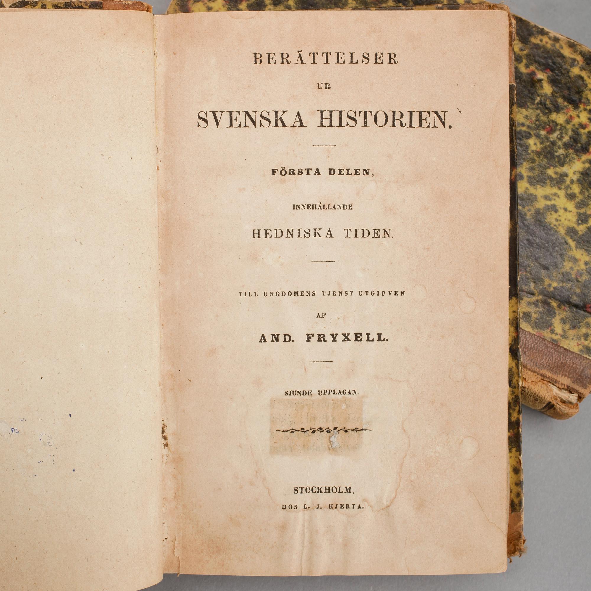 BÖCKER, 17 volymer. Berättelser ur Svenska Historien. Tryckt hos J Beckman  1840/60-tal.