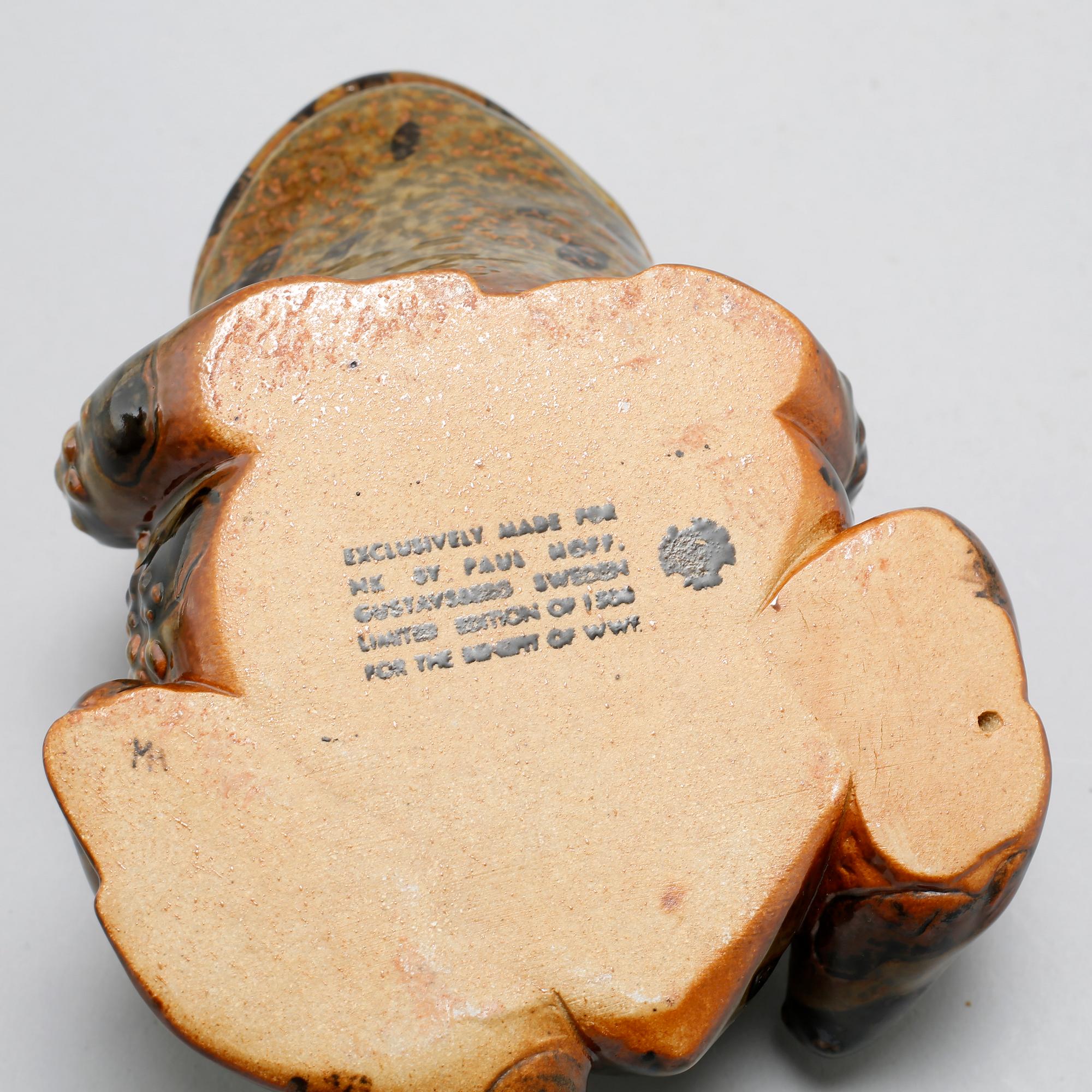 Three stoneware figurines by Gustavsberg, from the late 20th century.