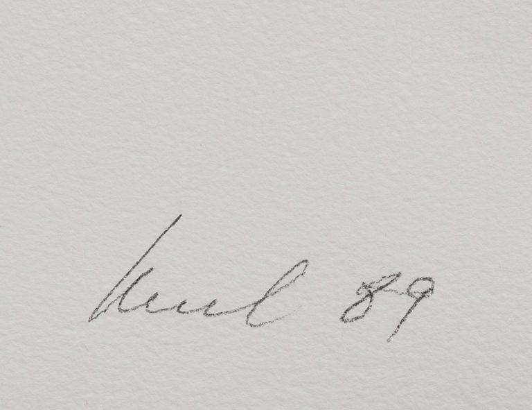 RAUL MEEL, färgserigrafi med konstnärens handavtryck direkt på pappret, signerad -89 och numrerad 20/60.